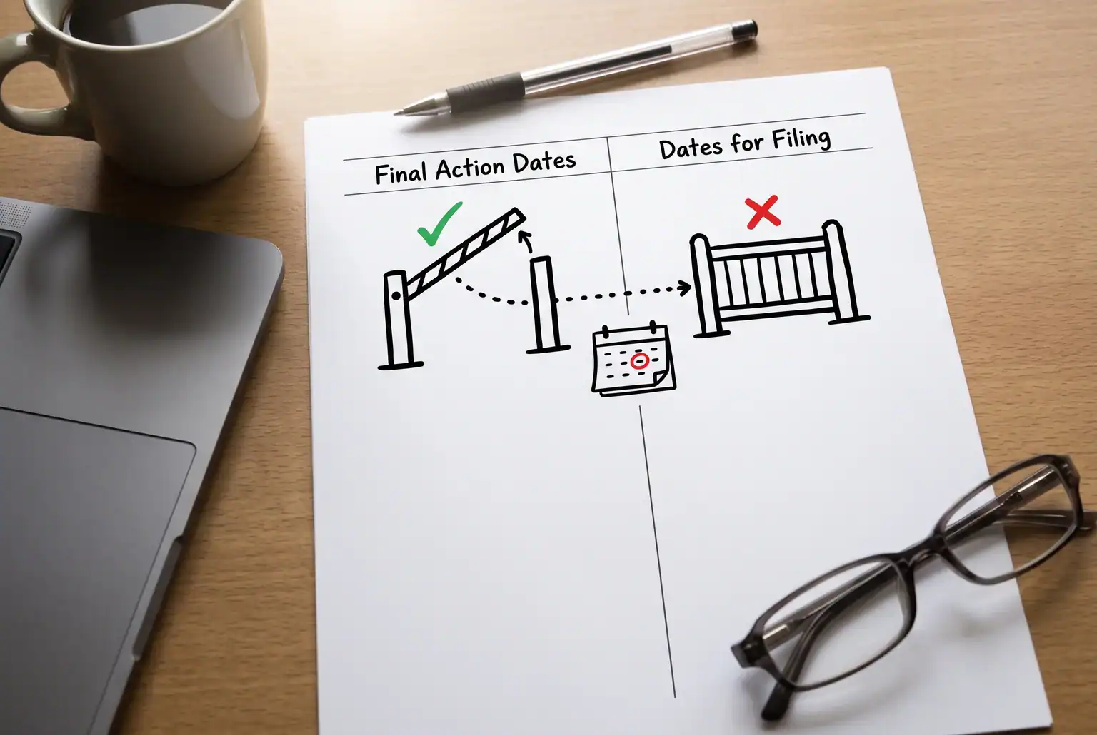 The same priority date can clear one chart and still be stopped cold by the other, which is why knowing which chart applies each month matters as much as the date itself.
